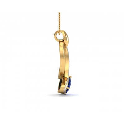 Rami Blue Sapphire & Diamond pendant in Gold